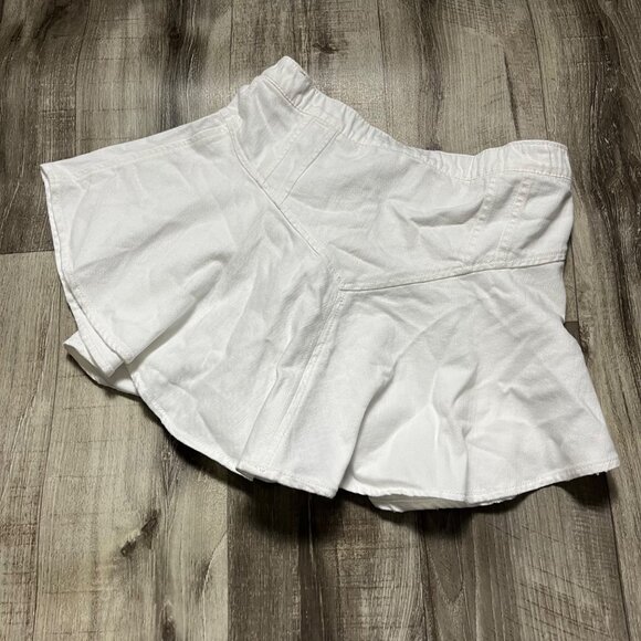 Aerie Mid Rise Fit And Flare Mini Skirt White NWT Women’s Size M - Picture 1 of 7